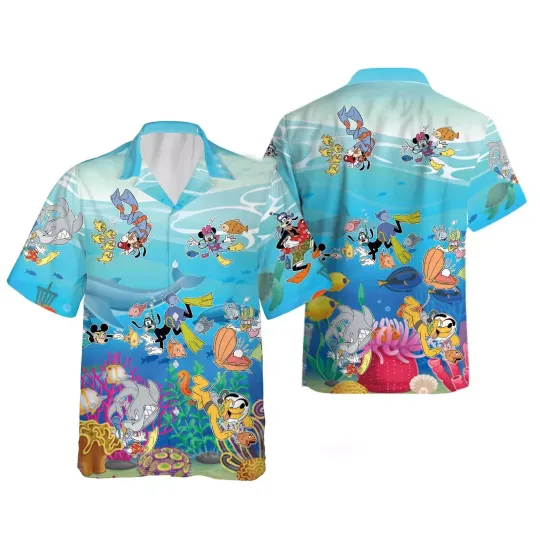 Discover Mickeyy & Friends Diving Tropical Beach Cruise Aloha Summer Vacay 3D HAWAII SHIRT