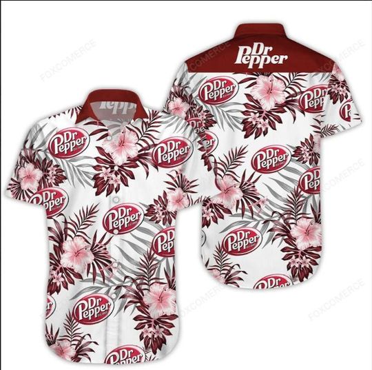 Discover Dr Pepper Tropical Flower Aloha Shirt