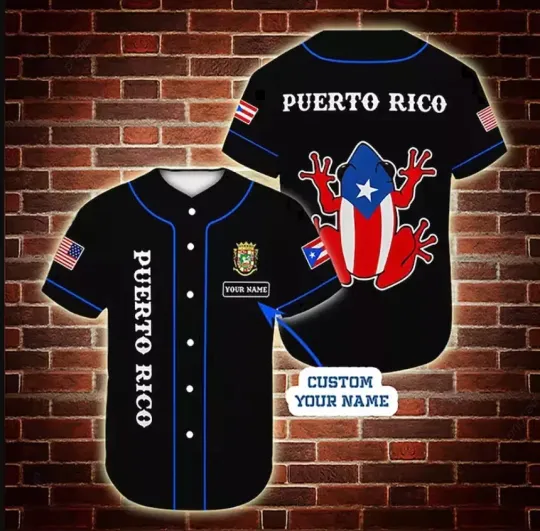 Discover Custom Name Puerto Rico Puerto Rican American 3D Baseball Jersey Shirt