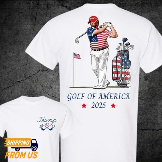 Discover 2025 Golf Of America Shirt, Funny Fathers Day Shirt, Gift for Dad Who Golfs, Trump Golf Shirt, Gulf Of America Shirt