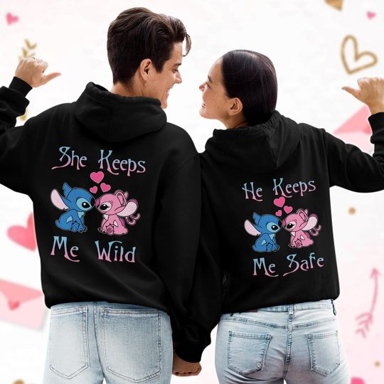 Discover Couple Stitchh Hoodie, Stitchh And Angel Couple Hoodies, Stitchh Hoodie For Girls, Hoodie For Couple