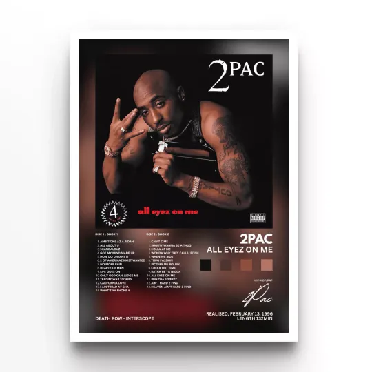 Discover 2PAC All Eyez on me Poster No Frame, Music Poster