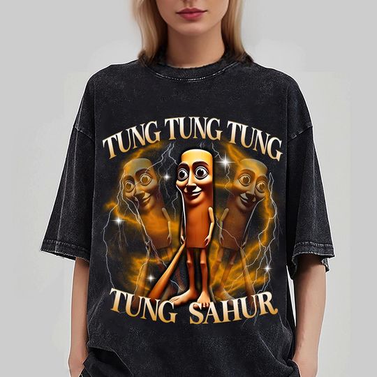 Discover Tung Tung Tung Sahur Funny Baseball Bat Meme T-shirt,  Dank Memes Tshirt