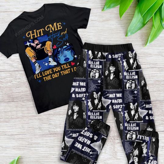 Discover Billie Hit Me Hard and Soft 2025 Tour Pajamas Set, Billie Eilish Pajamas Set