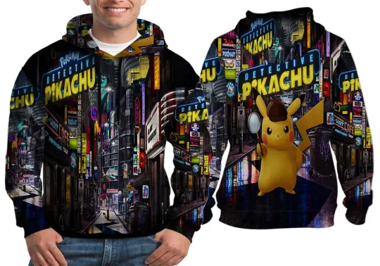 Discover Unisex Animation  Pika 3d Zip Hoodie