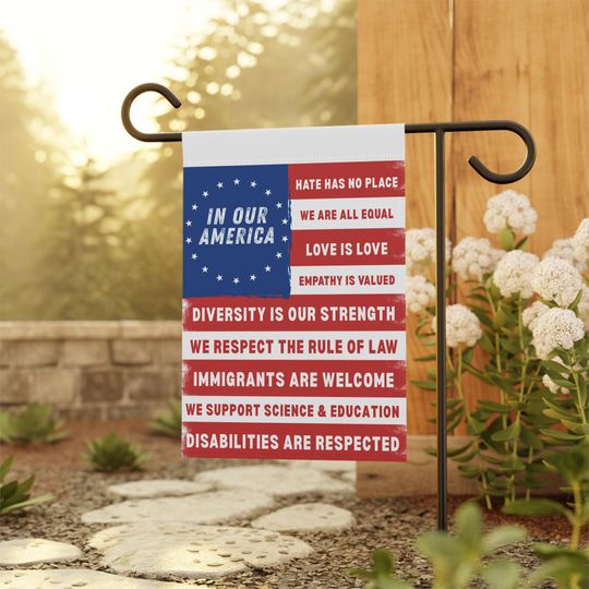 Discover In Our America Anti Trump Garden Flag Patriotic US Garden Flag Liberal Garden Decor, Anti Maga Garden Flag Resistance Flag