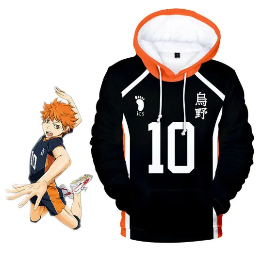 Discover Anime Haiikyuu!! Karasuno High School Hinata Shoyo Cosplay Hoodie