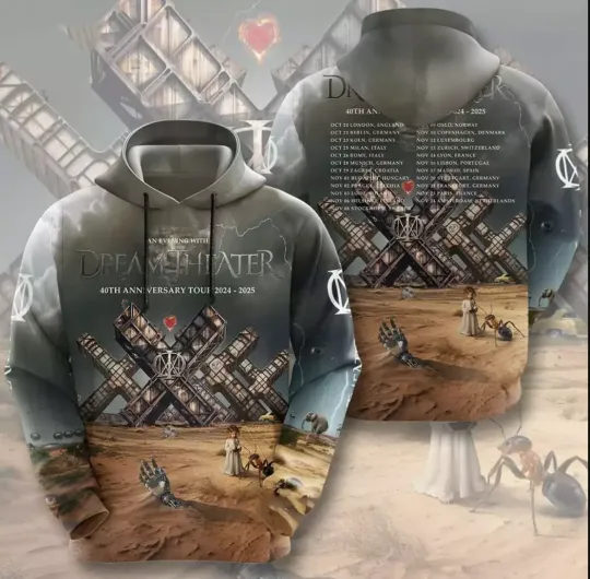 Discover 3d hoodie Dream Theater Band 40th Anniversary Tour 2024-2025 Hoodie