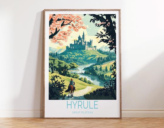 Discover The Legend Of Zelda Poster, Hyrule Great Plateau Wall Art, Hyrule Travel Print