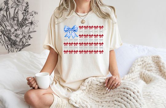 Discover Coquette 4th of July Shirt, American Flag Shirt, USA Shirt, Retro 4th of July Shirt