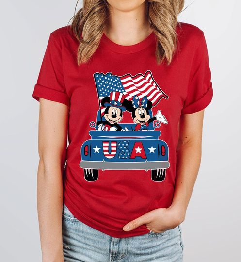 Discover Mickeyy and Minniee USA Shirt, Disneyyy American 4th of July Shirt