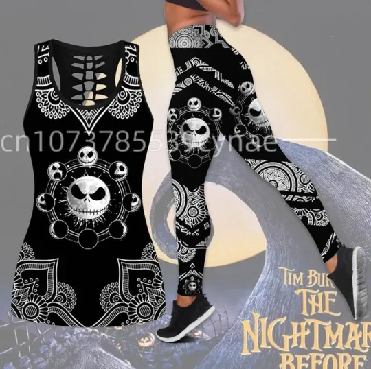 Discover Disneyyy Llington Hollow Women Y2k Vest + Leggings Yoga Suit Fitness Leggings