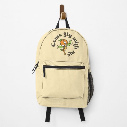 Discover Retro Orange Bird - come fly with me! Backpack