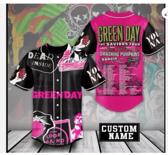 Discover 2024 Green Day Band Tour 2024 Baseball baseball jersey, new 3d gift