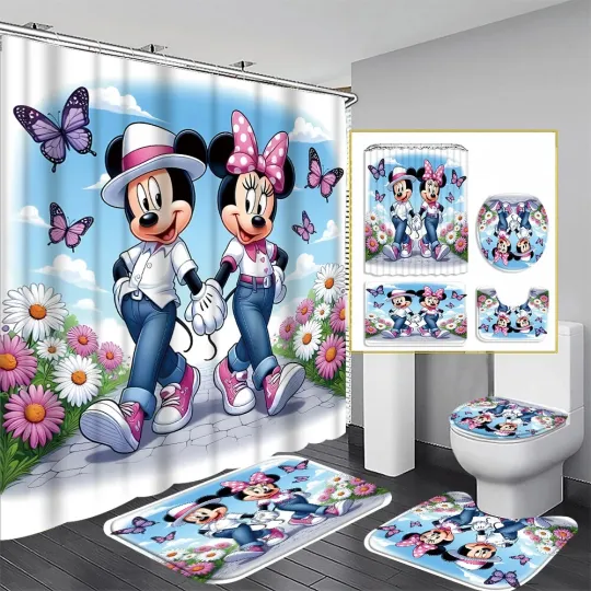 Discover Mickeyy mouse And Minniee Mouse Bathroom Sets - Shower Curtain, Gift for Disneyyy