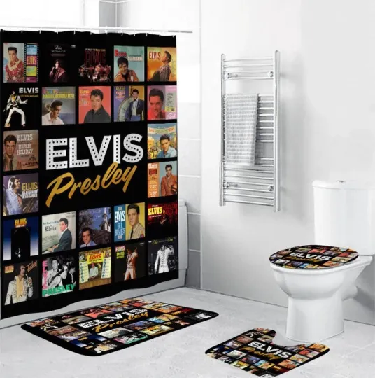 Discover Elvis Presley Bathroom Sets - Shower Curtain, Music Elvis Presley Gift for Fans