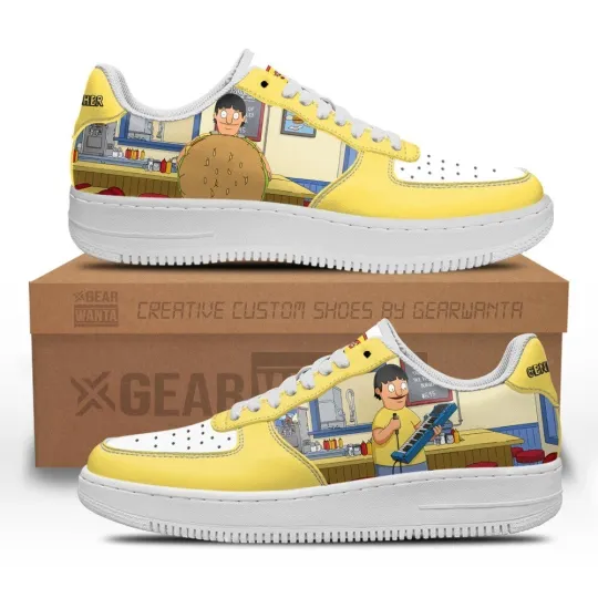 Discover Gene Belcher Bob's Burger Sneaker Leather Low Top Sneakers