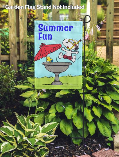 Discover Summer Fun Snoopy & Woodstock Garden Flag, Outdoor Decor