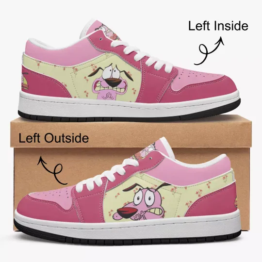 Discover Courage the Cowardly Dog Low Top Leather Sneakers Comic Book Collectible Sneaker