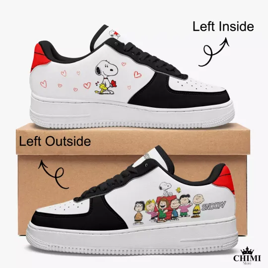 Discover Custom Snoopy Low Top Leather Sneakers Comic Book Collectible Sneaker