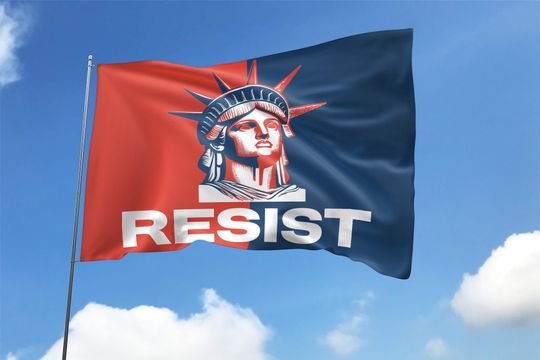 Discover Resist House Flag, Feminist Pro Choice Statue of Liberty Protest Democrat Leftist House Flag