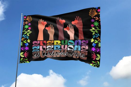 Discover Everyone is Welcome Here House Flag, Support Idaho Teacher House Flag