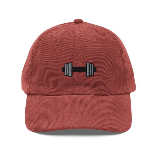 Discover Weights Corduroy Cap | Gift For Dumbbell Lovers | Weight Lifting Vintage Cap