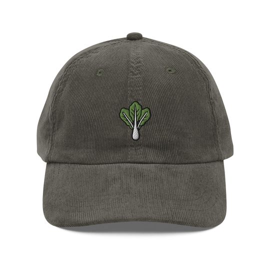 Discover Bok Choy Corduroy Cap | Pak Choi Gift | Cute Vegetable Vintage Cap | Sustainable Hat