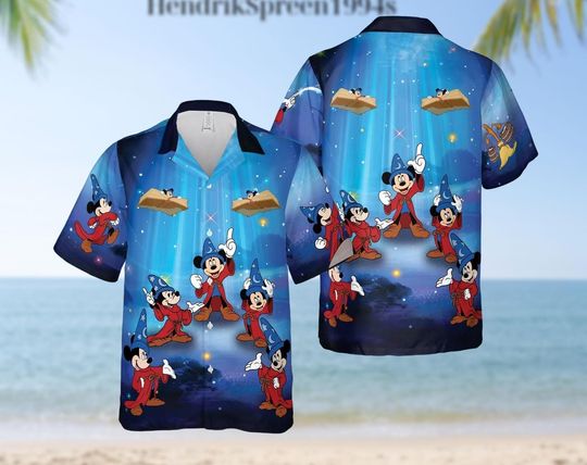 Discover Disneyyy Mickeyy Sorcerer Hawaiian Shirt, Magicc Kingdom Vacation Hawaiians