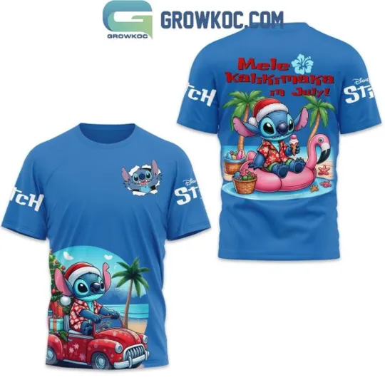 Discover Stitchh Mele Kalikimaka In July Fan T-Shirt