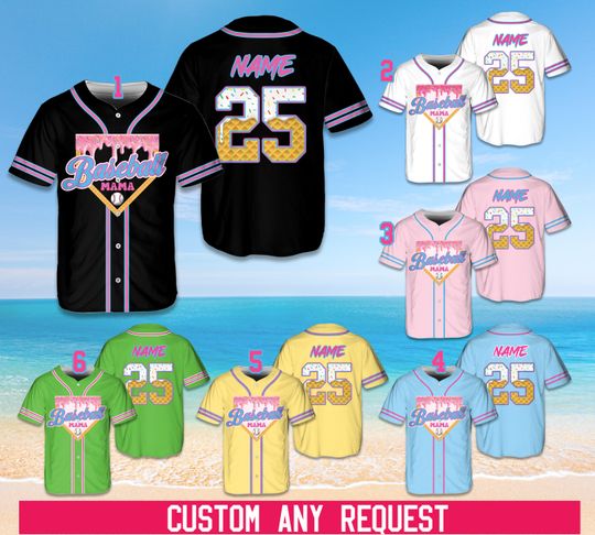 Discover Personalized Name Baseball Mama Dripping Baseball Jersey, Custom Color Ice Cream Drip