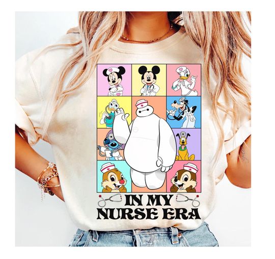 Discover Vintage In My Disneyyy Nurse Era T-shirt, Mickeyy Minniee Stitchh Shirt
