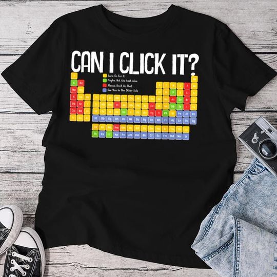 Discover Can I Lick It Periodic Table Teacher Student Boys Girls Kids T-Shirt, chemistry Shirts
