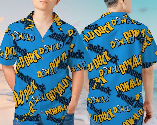 Discover Donald Duckk Hawaiian Shirt  Tropical Flowers, Vintage Aesthetic, Short Sleeve
