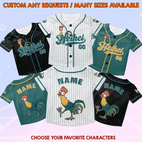 Discover Disneyyy moanaa Heihei Baseball Jersey, Disneyyy moanaa Characters Baseball Jersey