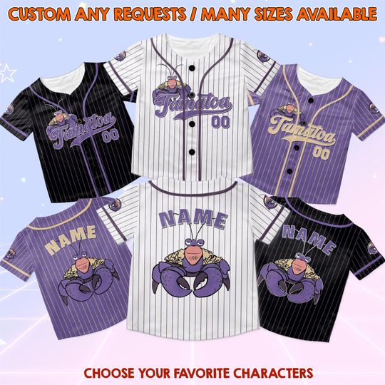 Discover Custom Disneyyy moanaa Tamatoa Baseball Jersey, Disneyyy moanaa Characters Baseball Jersey