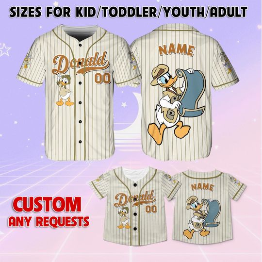 Discover Disneyyy Donald Safari Custom Baseball Jersey, Birthday Gift
