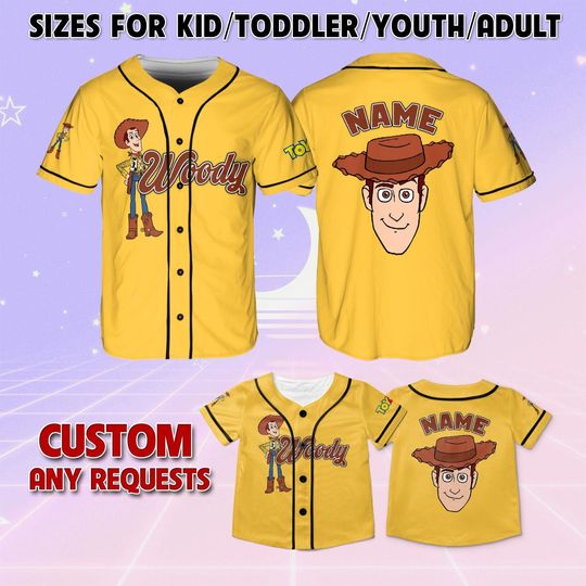 Discover toy stories Woodyy Custom Baseball Jersey, Birthday Gift