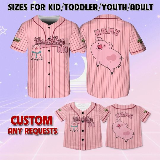 Discover Gravity Falls Waddles Custom Baseball Jersey, Birthday Gift
