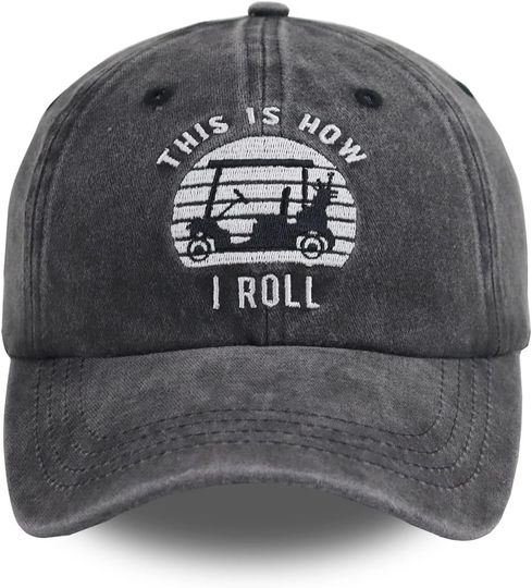 Discover Golf Gifts for Men Women, Golf Cart Accessories Hats, Adjustable Washed Vintage Cotton This Is How I Roll Baseball Caps