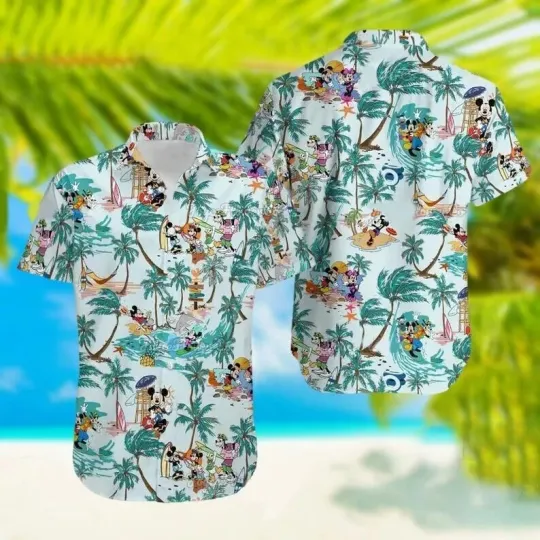 Discover Mickeyy mouse &riends Summer VHawaiian Shirt