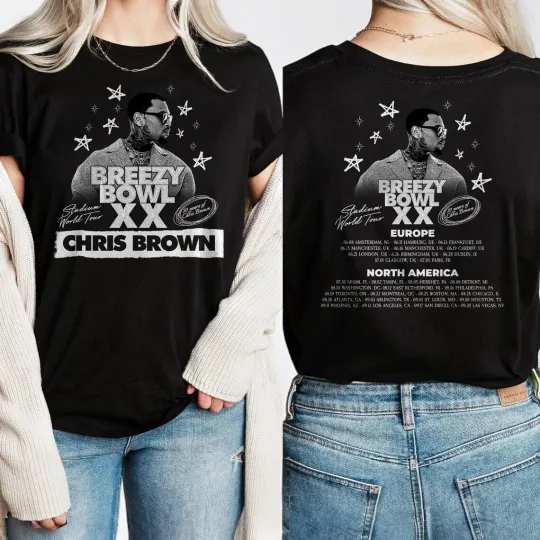 Discover Chris Breezy Bowl XX Tour 2025 Shirt, Chris Brown 2025 Concert Shirt