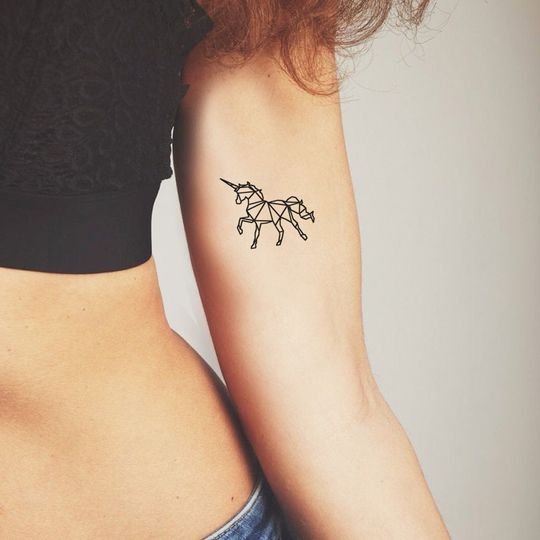 Discover Unicorn Origami Temporary Tattoos