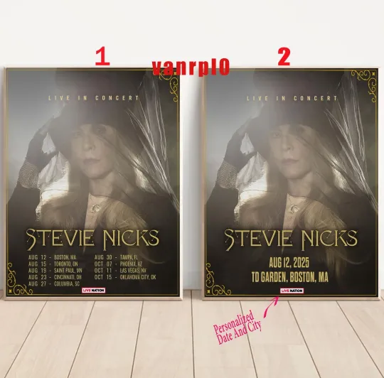 Discover Custom Stevie Nicks 2025 North American Tour Poster