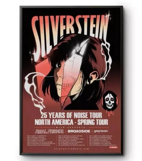 Discover NEW Silverstein 25 Years Of Noise Tour 2025 Poster, High Quality Print