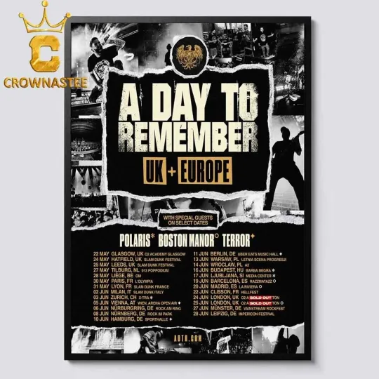 Discover NEW To Remember Uk And Europe 2025 Summer Tour Dates Home Decor Poster