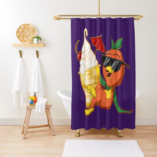 Discover Little Orange Bird Shower Curtain