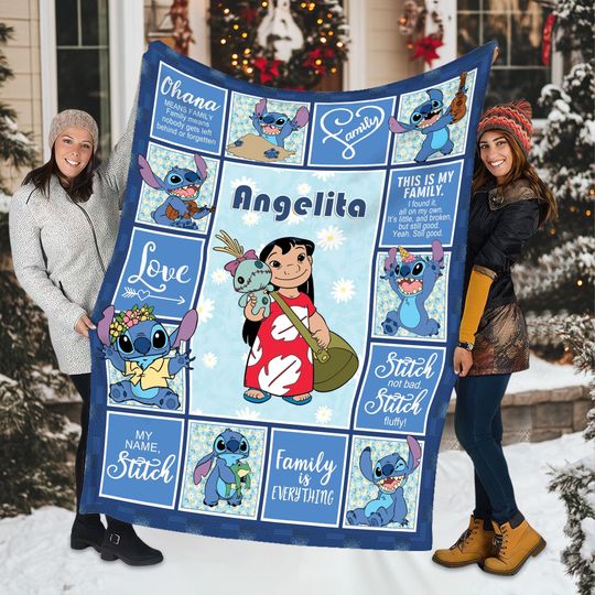 Discover Personalized Lilo & Stitchh Blanket, Custom Lilo Stitchh Baby Blanket, Disneyyland Stitchh Birthday, Disneyyland Stitchh Ohana Blanket