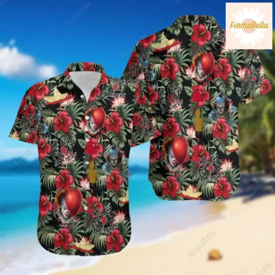 Discover Pennywise Horror Characters 3D HAWAII SHIRT