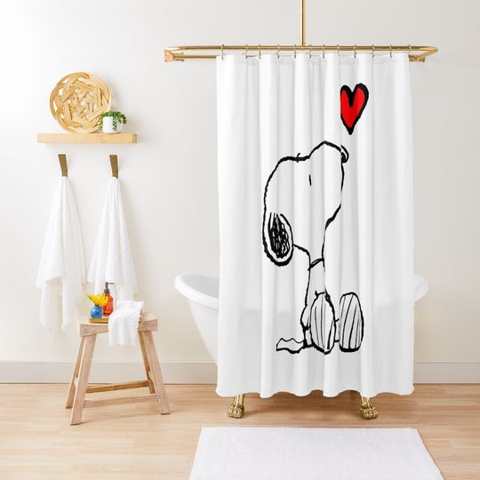 Discover Green Flower summer Snoopy Shower Curtain, Bathroom Decor